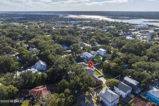 an aerial view of multiple house