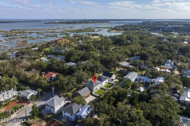 an aerial view of multiple house