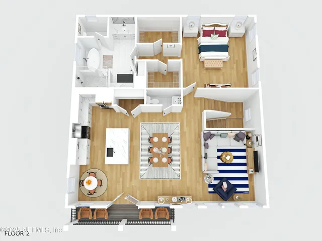 a kitchen with a sink and breakfast area