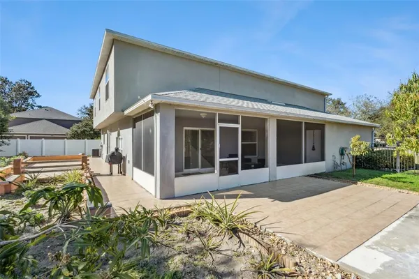 a view of a porch with a yard