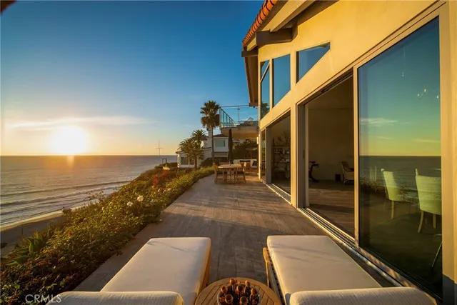 a view of balcony with ocean view