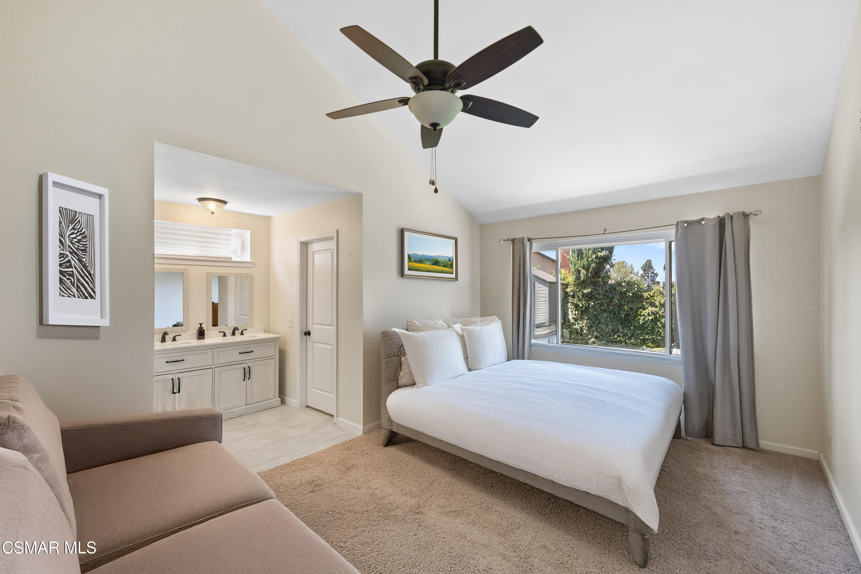 2367 St Clair Avenue Simi Valley, CA 93063 - Photo 14 of 41 a spacious bedroom with a bed couches and window