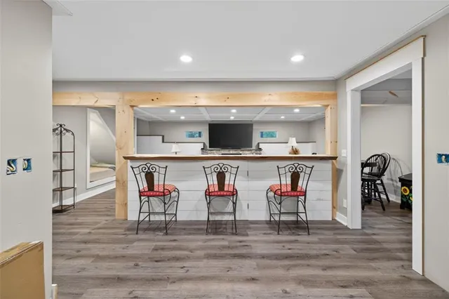 a building with a bench