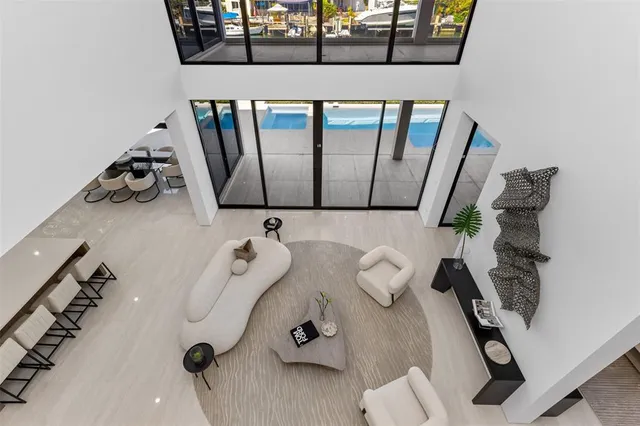 a view of a lake with houses