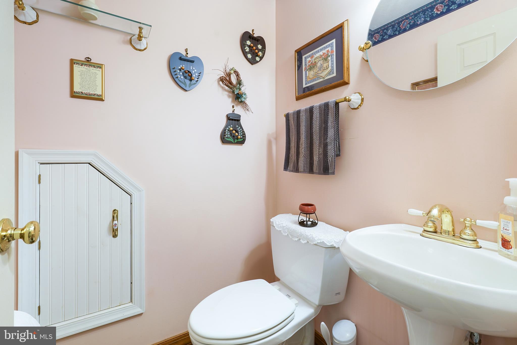 255 Chestnut Springs Road Chesapeake City, MD 21915 - Photo 31 of 42 Powder room. Built-in storage cabinet.
