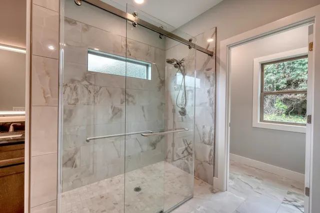 a bathroom with a shower