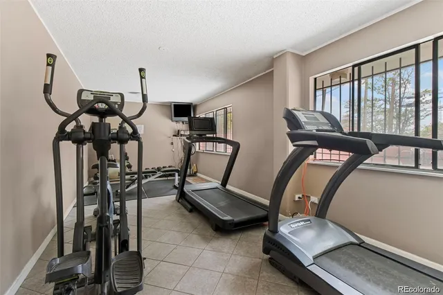 a room with gym equipment