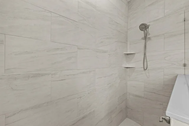 a bathroom with a shower
