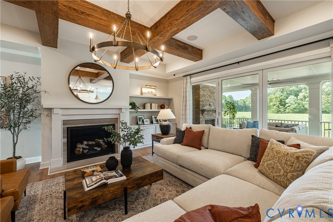 8264 Mt Eagle Road Ashland, VA 23005 - Photo 6 of 23 a living room with furniture a fireplace and a large window