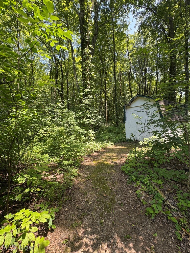 8201 Orchard Road Painesville, OH 44077 - Photo 43 of 45 White barn-style storage shed