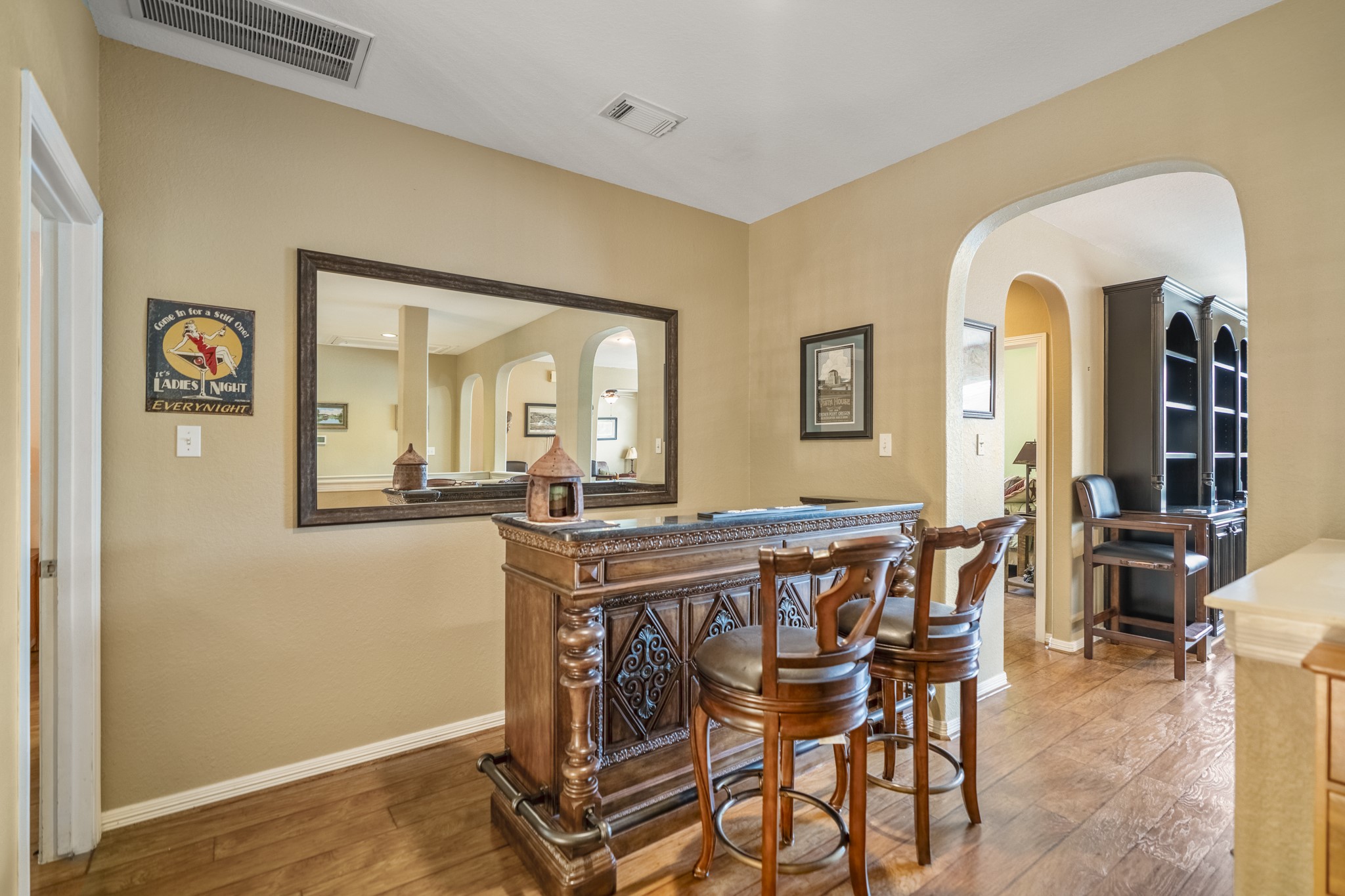1438 Hatchmere Place Spring, TX 77379 - Photo 26 of 50 Within the upstairs gameroom area, you could have an entertainment / bar / coffee station which would be an ideal guest suite. The bar and all TVs mounted stay (if buyer wants).