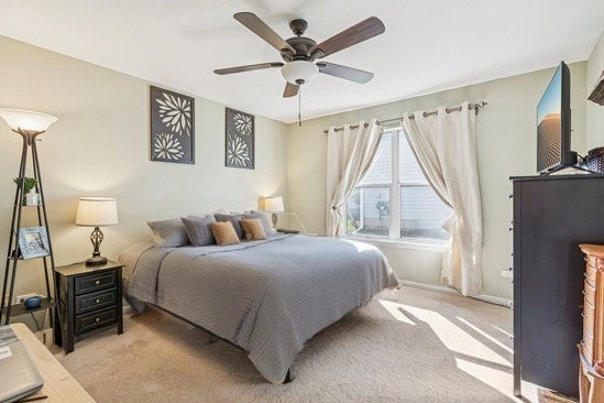 1192 Sumac Trail Hoffman Estates, IL 60192 - Photo 25 of 39 a bedroom with a bed and a flat screen tv