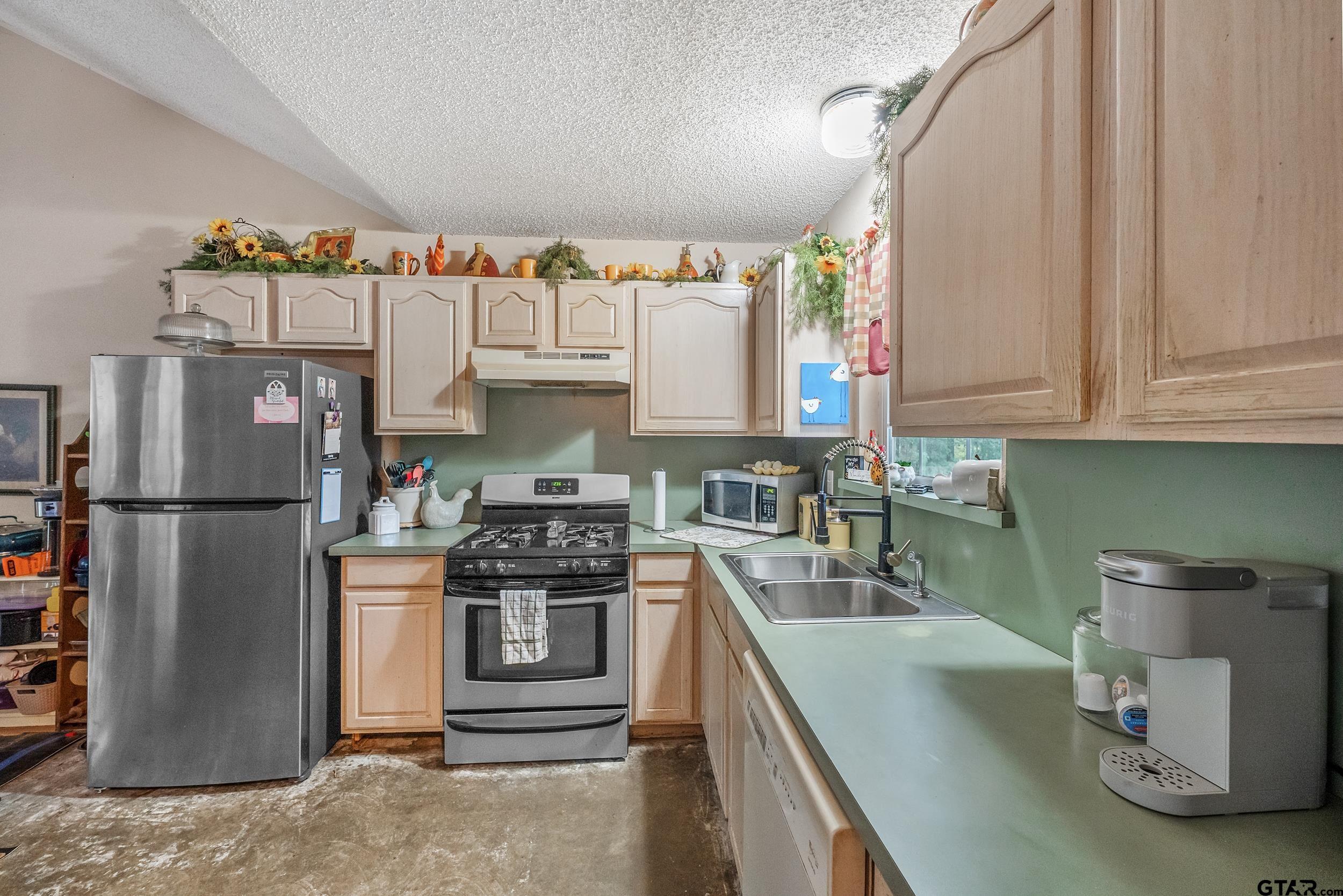 233 Easy Street Rusk, TX 75785 - Photo 9 of 18 a kitchen with a refrigerator and a sink