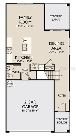 a bedroom with a bed and painting on the wall