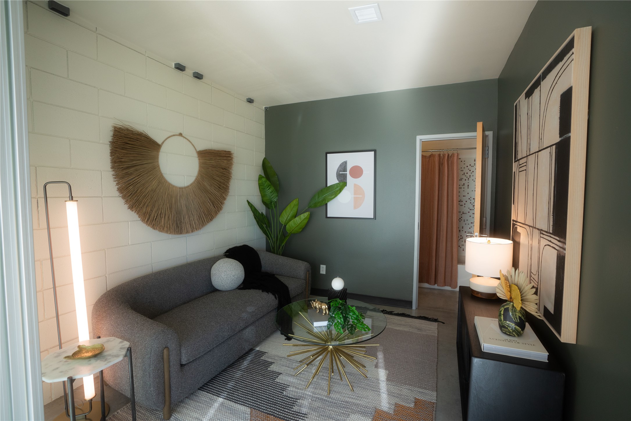 4801 South Congress Avenue, Unit H5 Austin, TX 78745 - Photo 23 of 39 Living room with an accent wall