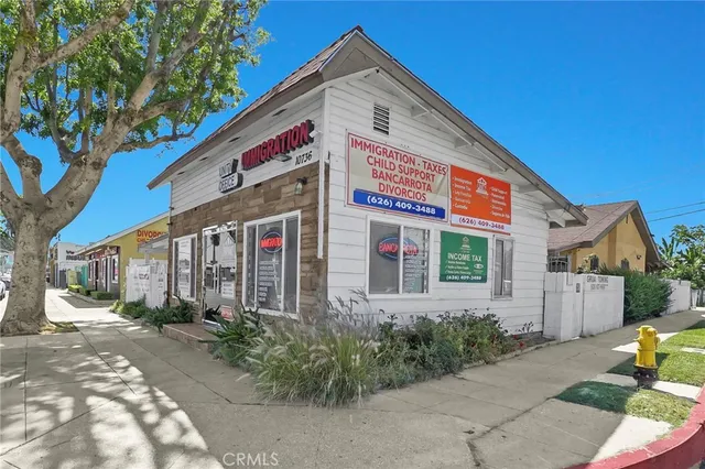 a car parked in front of a building