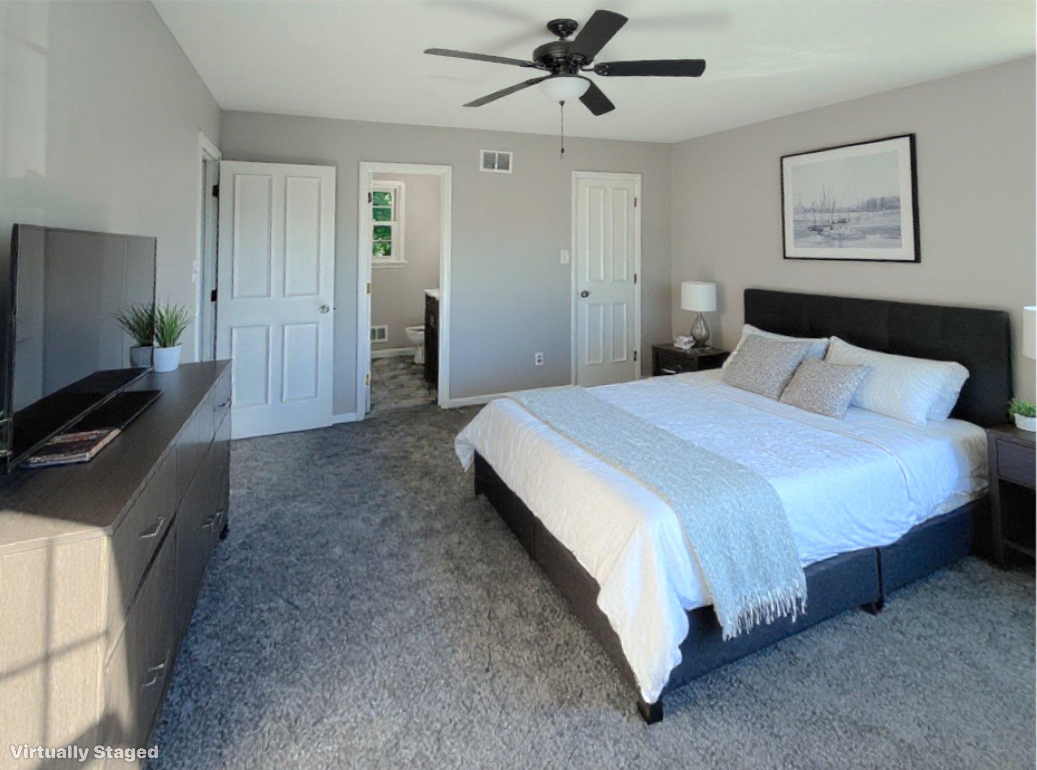 9006 Sidehill Road Ellicott City, MD 21042 - Photo 24 of 53 Serene bedroom with modern elegance. Virtual Stage