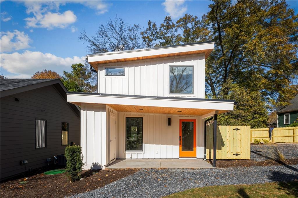 a view of a house with a porch