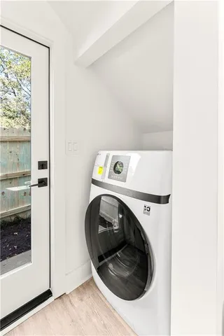 a view of a backyard of a house