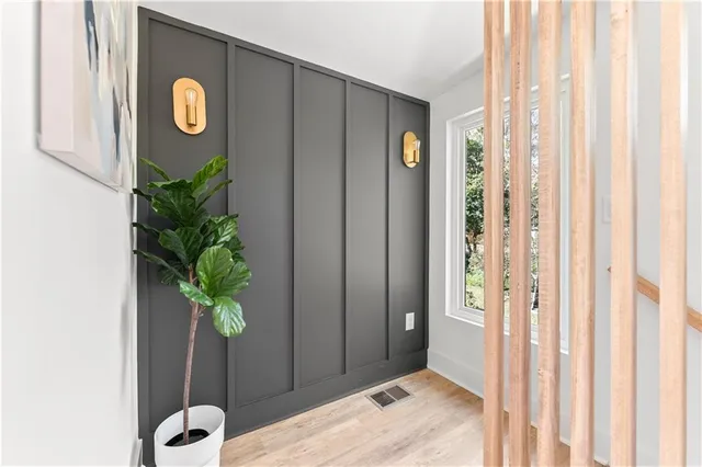 a view of a bedroom from a hallway