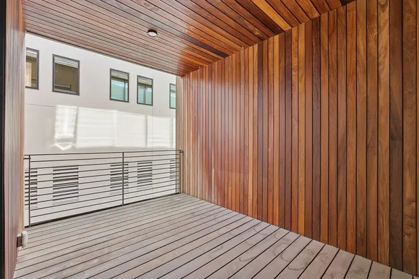 a view of a wooden door