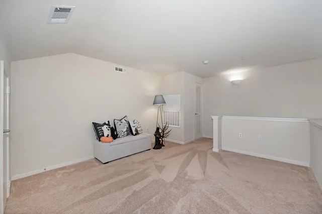a view of a street with brick building