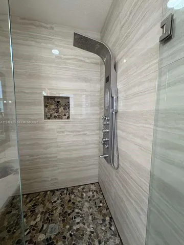 a bathroom with a shower