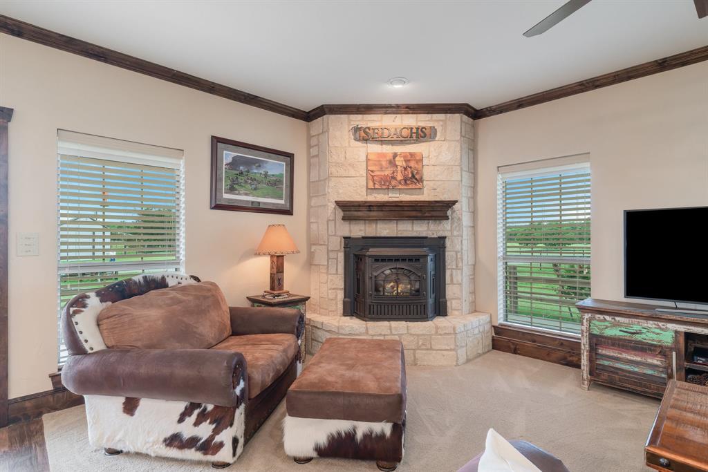 289 Blackjack Road Valley View, TX 76272 - Photo 14 of 40 a living room with furniture and a flat screen tv