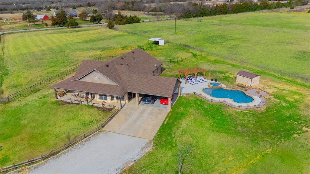 289 Blackjack Road Valley View, TX 76272 - Photo 3 of 40 a aerial view of a house with a yard