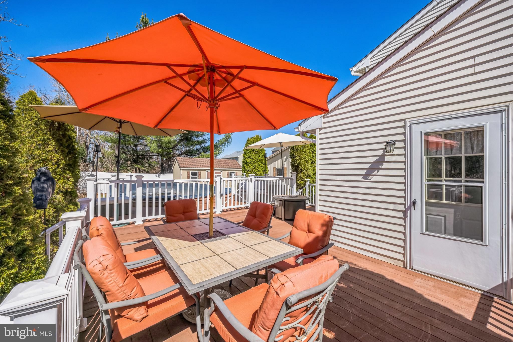 415 Doerrmann Drive Mickleton, NJ 08056 - Photo 31 of 38 a view of a patio with a table and chairs under an umbrella