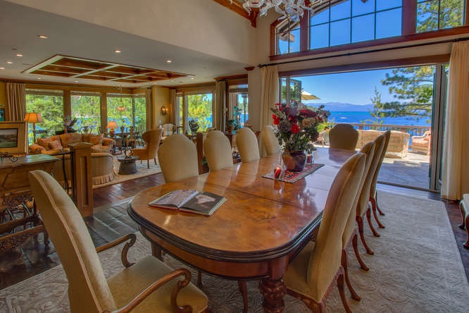 8217 Meeks Bay Avenue Meeks Bay, CA 96142 - Photo 5 of 14 a view of a dining room with furniture window and outside view