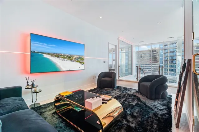 a view of a bathroom with a glass door
