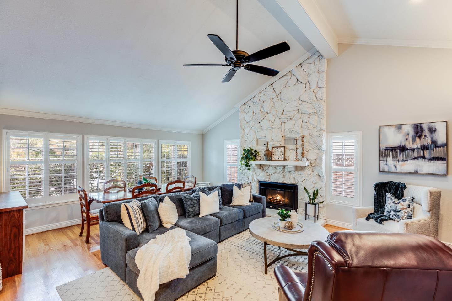 1570 Walnut Drive Campbell, CA 95008 - Photo 33 of 68 a living room with fireplace furniture and a large window