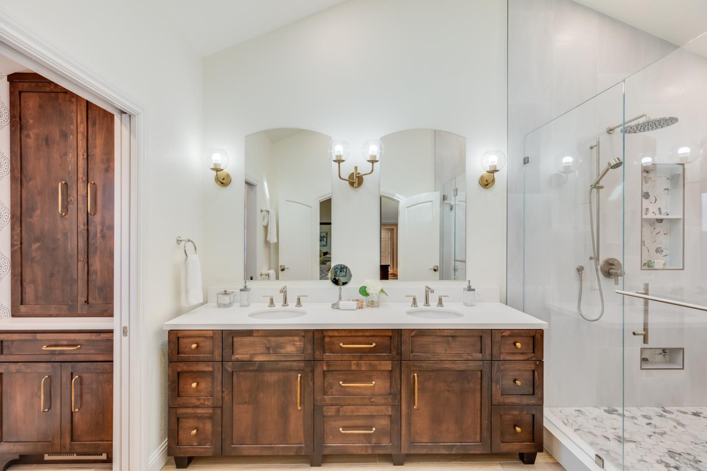 1570 Walnut Drive Campbell, CA 95008 - Photo 44 of 68 a bathroom with a double vanity sink mirror and double