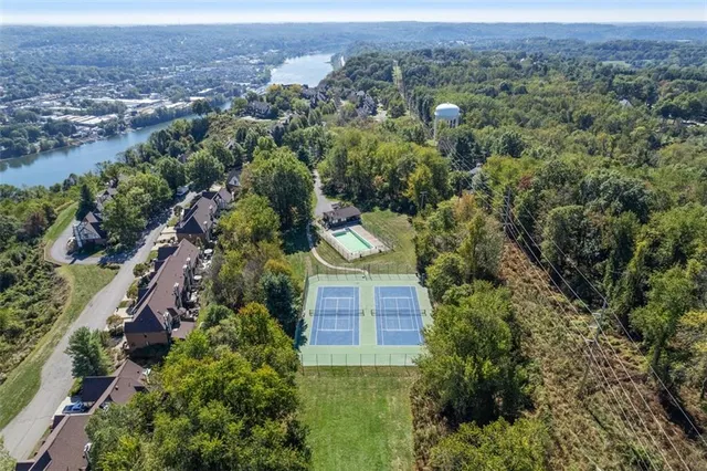 an aerial view of multiple house