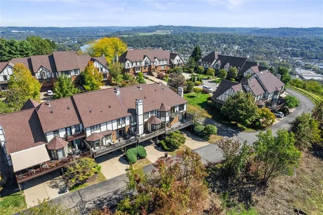 an aerial view of multiple house