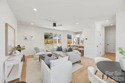 a living room with furniture