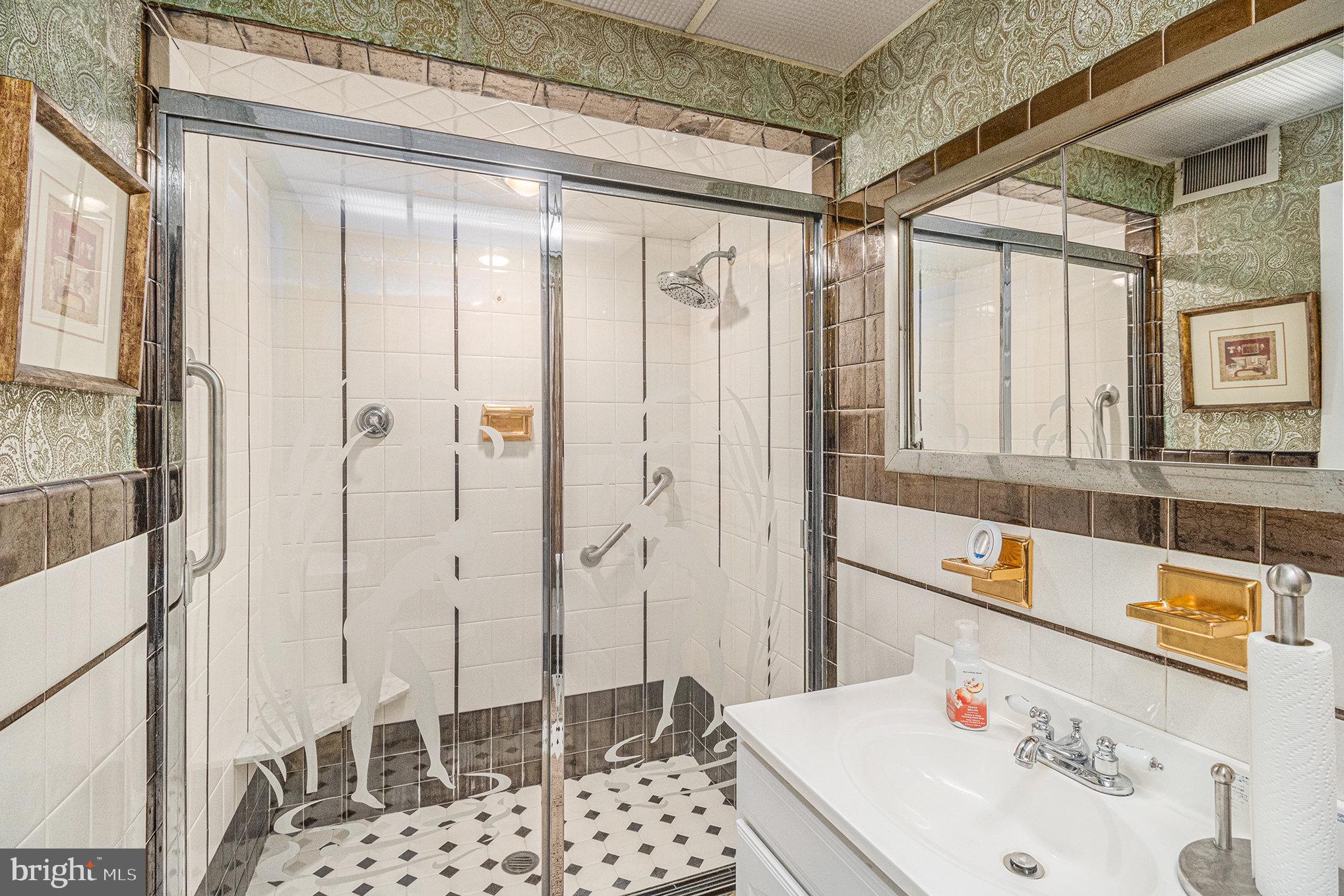 407 Rices Mill Road Wyncote, PA 19095 - Photo 13 of 29 a bathroom with a shower and a sink