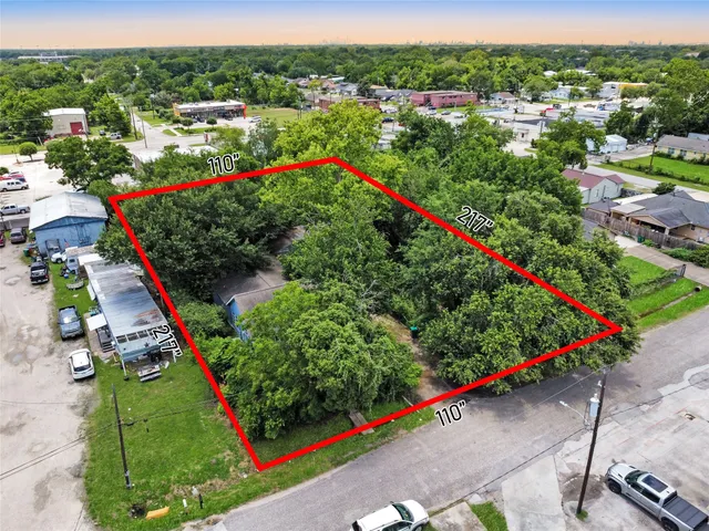 an aerial view of residential house with outdoor space