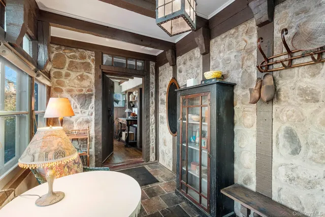 a view of a living room with furniture