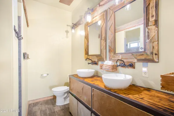 a view of an empty room with glass door