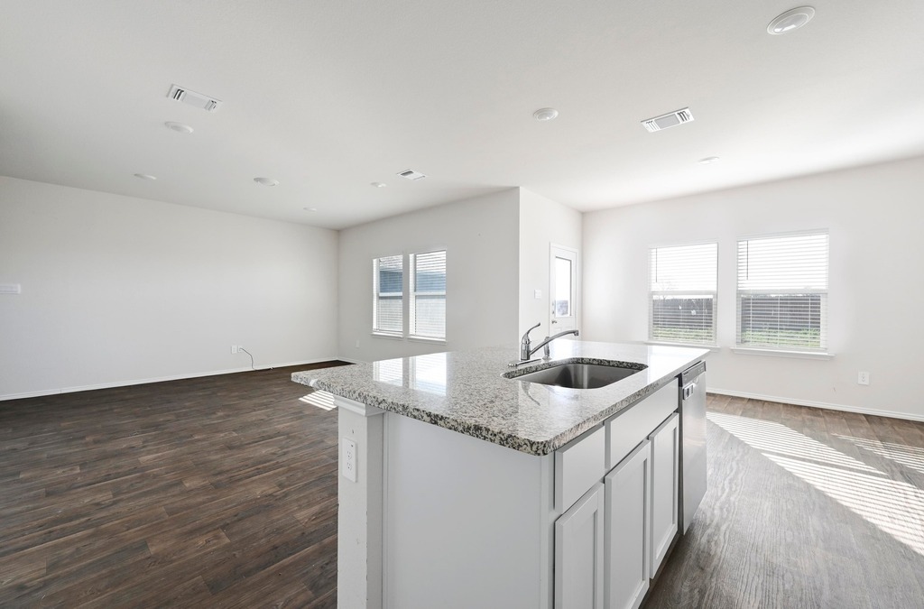 229 Frogmore Loop Kyle, TX 78640 - Photo 12 of 30 a kitchen that has a sink and a wooden floor
