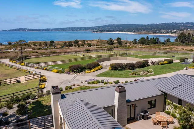 a view of a city with an ocean view