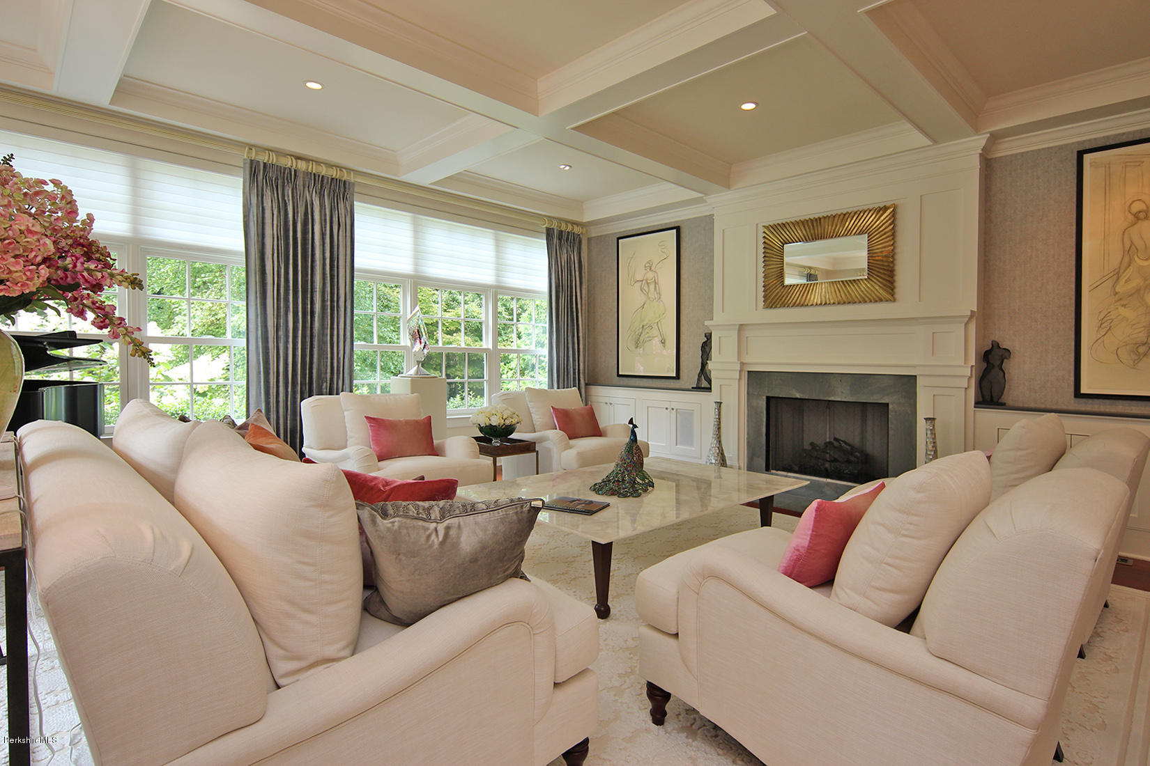 1630 Dublin Road Richmond, MA 01254 - Photo 13 of 41 LIVING ROOM WITH COFFERED CEILING
