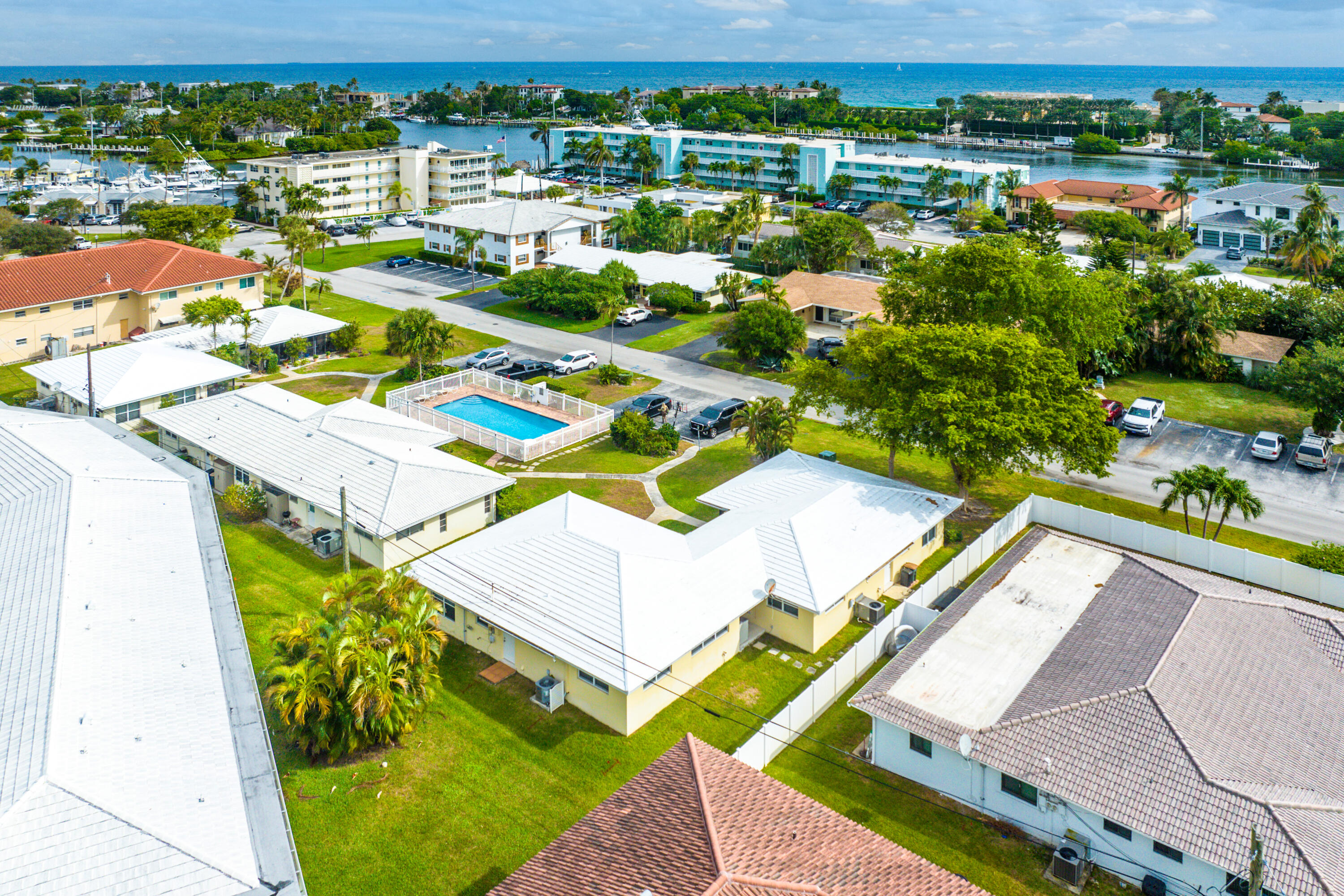 2757 Northeast 29th Avenue, Unit 2 Lighthouse Point, FL 33064 - Photo 20 of 29 an aerial view of a house with a ocean view