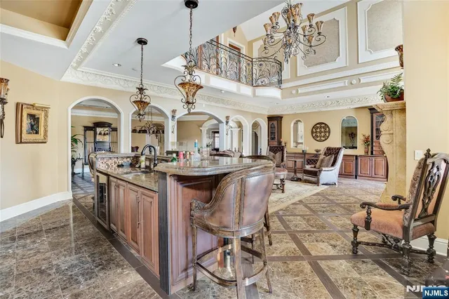 a view of living room and kitchen