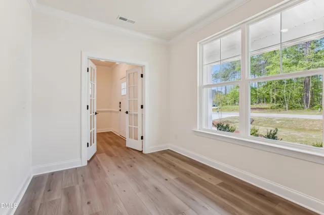 an empty room with a window