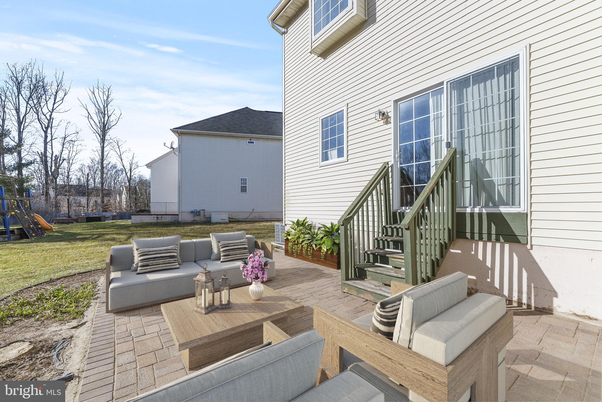80 Meadow Run Road Bordentown, NJ 08505 - Photo 8 of 62 paved patio overlooking the private yard