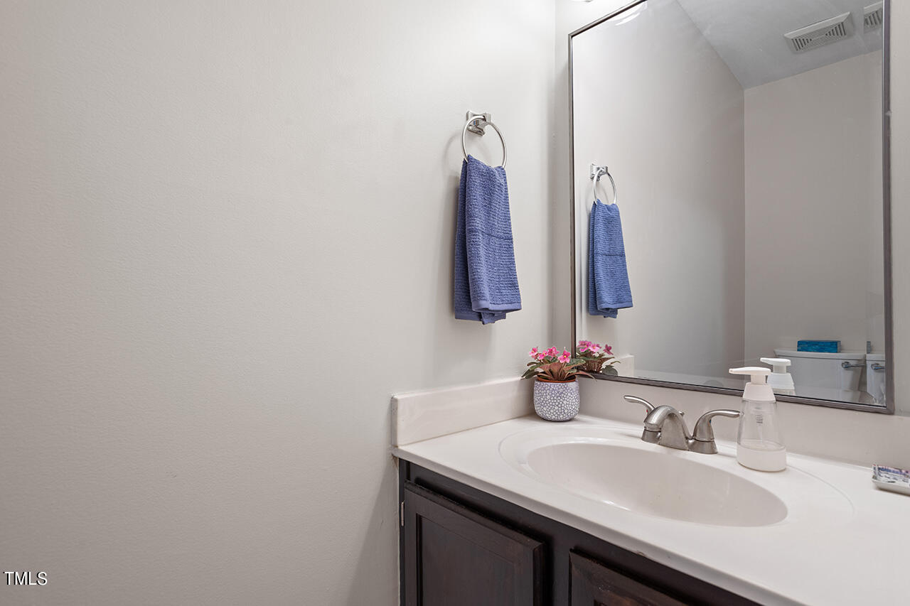 107 Long Shadow Place Durham, NC 27713 - Photo 18 of 31 a bathroom with a sink and a mirror
