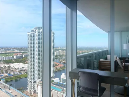 a view of a building with a balcony